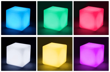 Светильник Куб 50 с питанием от АКБ, RGB Светильник Куб 50 с питанием от АКБ, RGB